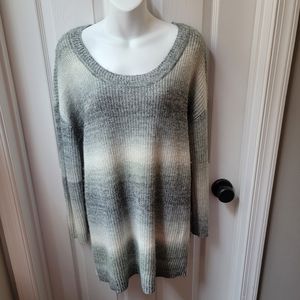 Grey Space Dyed Tunic Sweater